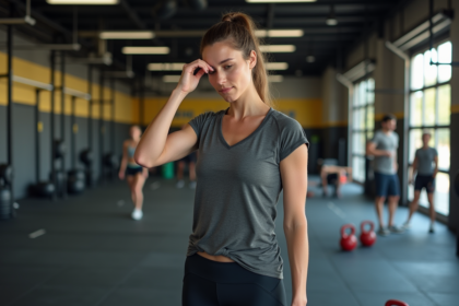Femme sportive en entraînement dans une salle de CrossFit