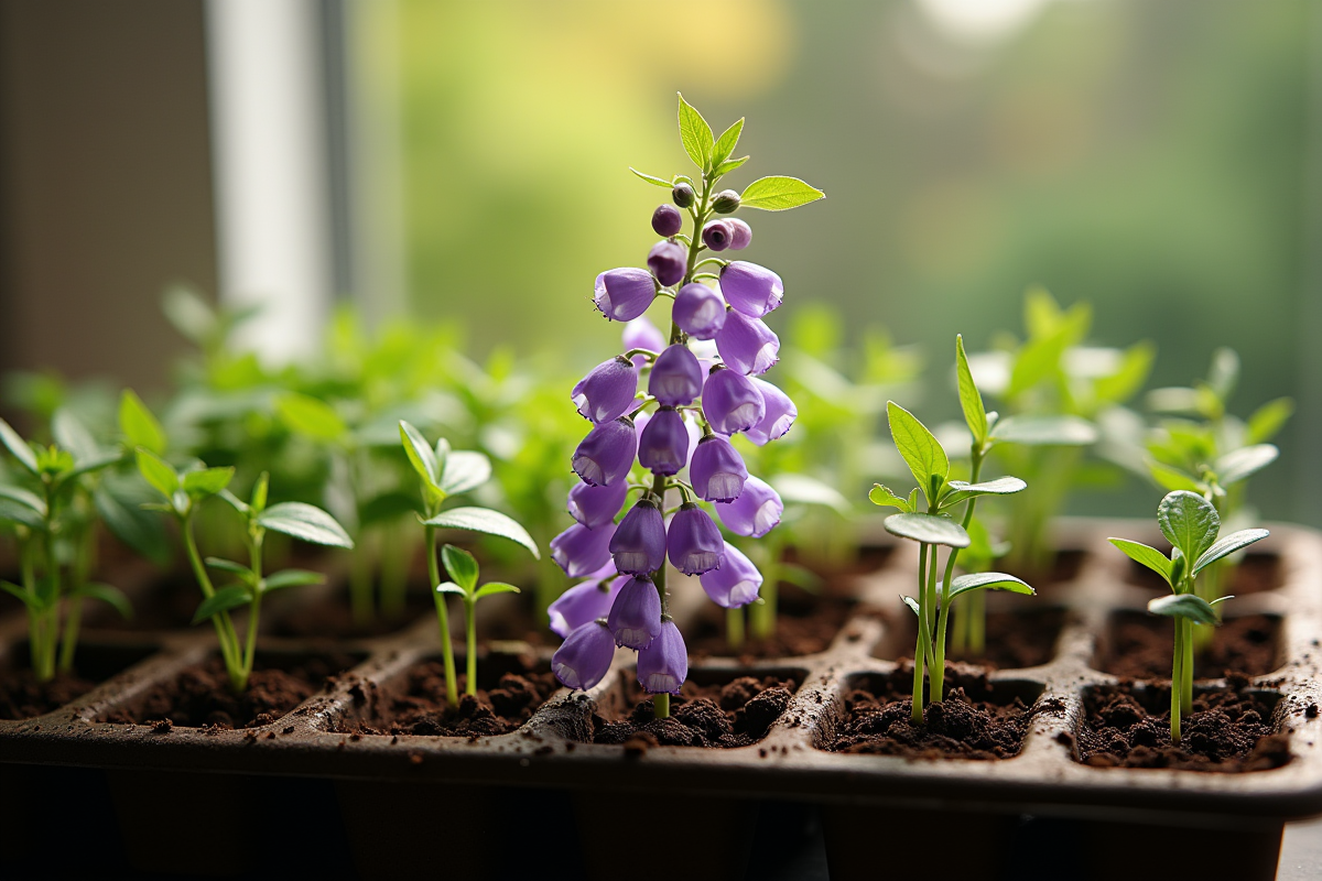 Glycine fraîche coupée sur un lit de terre humide