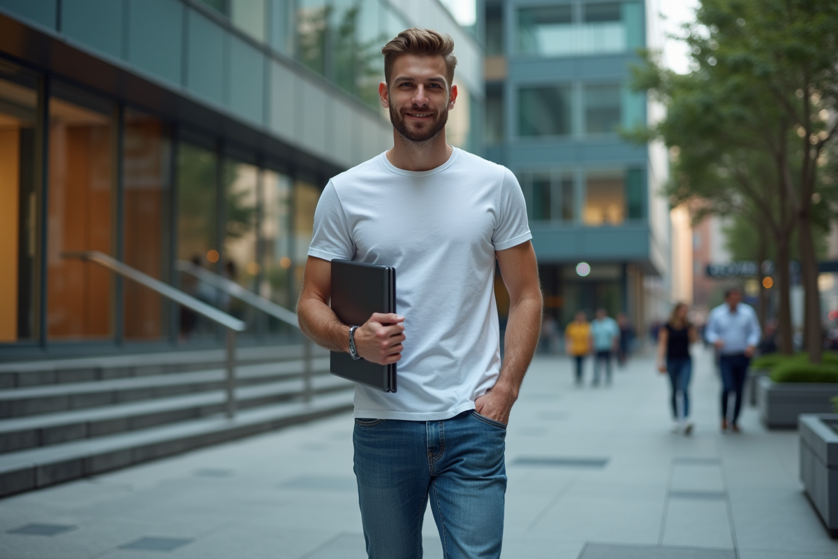 Jeune homme sortant d