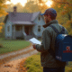 Livreur de courrier dans la campagne québecoise avec boîte aux lettres
